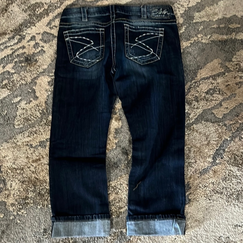 Silver capri jeans
